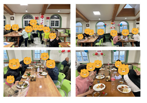 지원 2팀 송년회, 신년회로 다과와 고기파티 했어요~~
